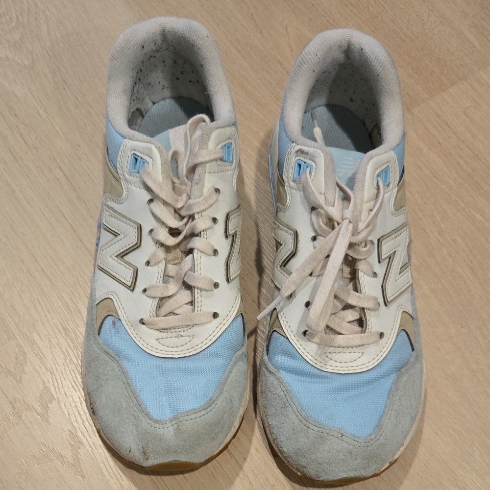 New Balance Light Blue and White Athletic Shoes